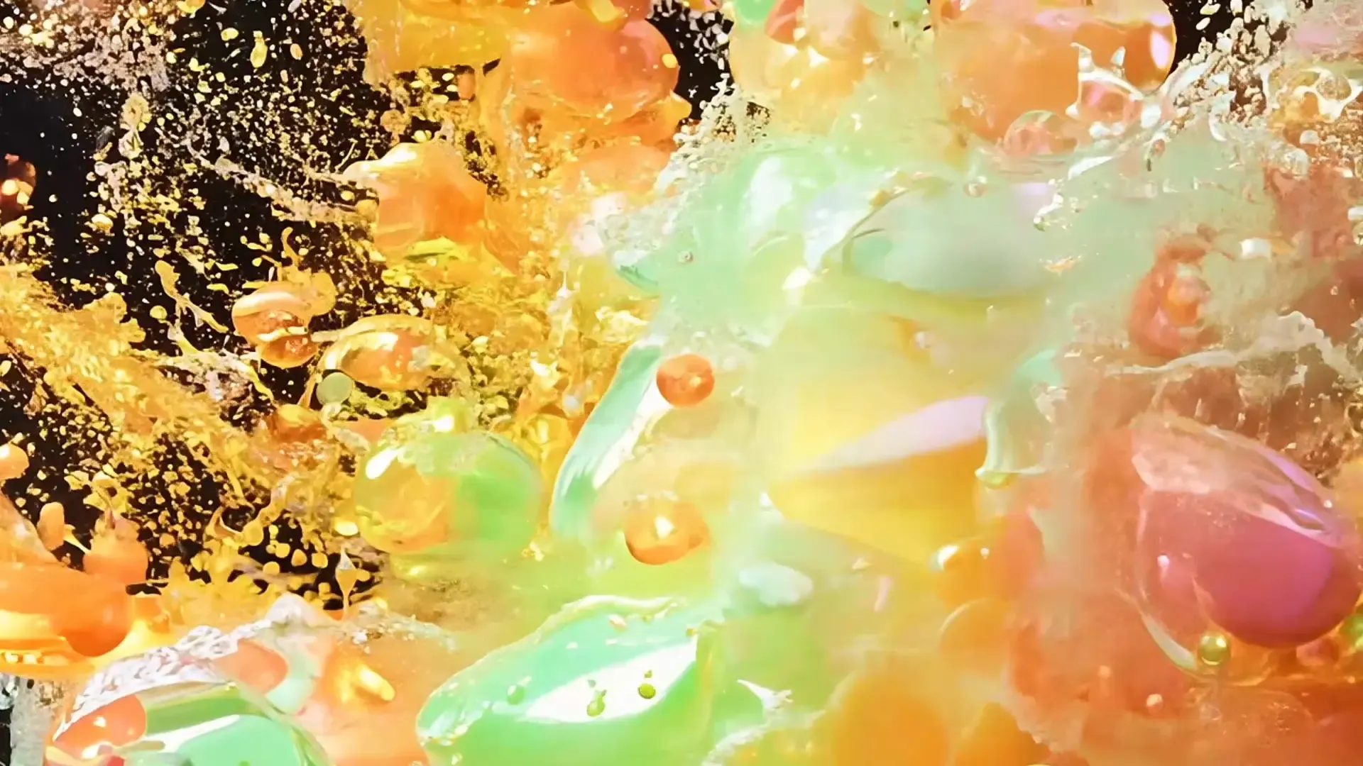 Vibrant Color Splash Liquid Overlay for Creative Summer Ads